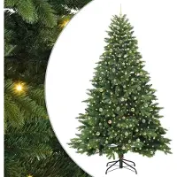 Syfax Albero di Natale artificiale con 300 LED Verde 240 cm PE e PVC