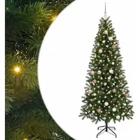 Syfax Albero di Natale artificiale con 300 LED Verde 210 cm PE e PVC