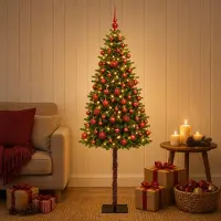 Syfax Albero di Natale Artificiale con Palline 120 cm 150 LED