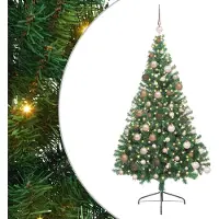 vidaXL Albero di Natale artificiale preilluminato verde 180 cm PVC