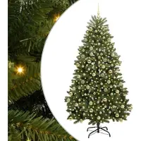 Syfax Albero di Natale artificiale 210 cm 300 LED Bianco caldo Verde