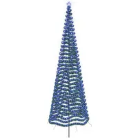 Syfax Albero di Natale a LED in tinsel con picchetto EKENAS 500 cm