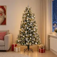 Syfax Albero di Natale artificiale con rami snodati e palline 180 cm