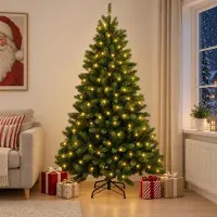 Syfax Albero di Natale Artificiale con Rami Pieghevoli 150 cm 150 LED