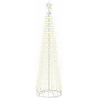 Syfax Albero di Natale a cono LED 180 cm 250 LED Bianco caldo Acciaio