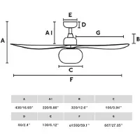 Faro Ventilatore da soffitto con luce Outwood, bianco, DC, silenzioso, Ø 150 cm