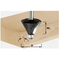 Festool Fresa per smussatura HW con gambo da 8 mm HW S8 D36/45° | 491025