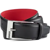 HUGO Barney Cintura Vera Pelle 100 cm nero