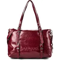 Desigual , shopper grande, Donna, Poliuretano, Rosso, U