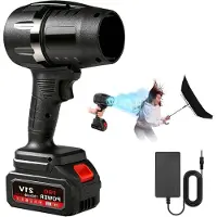 LTPRTZ Soffiatore a batteria - Ventilatore per esterni - Pulizia del giardino - Potente flusso d'aria turbo - 23 x 11 x 28 cm - Nero