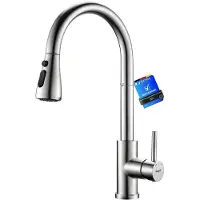 Merkloos Rubinetto da cucina estraibile - Girevole 360° - Acciaio inox 304 - Spazzolato - Tubo in nylon 180 cm