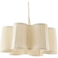 LINDBY Lampada a sospensione Lorna, beige, lino, Ø 60 cm