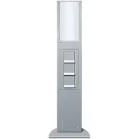Gira 134226 Elemento di illuminazione da 769 mm, 3 prese SCHUKO, colonna di alimentazione, colore alluminio