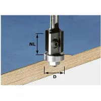 Festool Fresa a filo con inserti intercambiabili HW, gambo da 8 mm, HW S8 D19/20WM Z2 | 491082