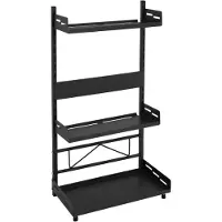 LTPRTZ Portaposate – Organizzatore per la cucina – Sistema di organizzazione per la cucina – Con fessure per coltelli – 30 x 16 x 54 cm – Nero
