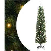 vidaXL Albero di Natale artificiale a 300 LED con supporto Verde 240 cm
