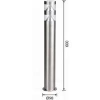 LINDBY Lampione a LED Lanea, 60 cm, grigio, acciaio inox, IP44