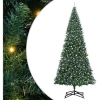 vidaXL Albero di Natale artificiale preilluminato con set di palline Verde