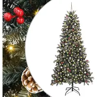 vidaXL Albero di Natale artificiale verde 240 cm PVC, plastica e acciaio
