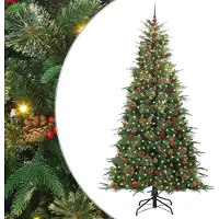 Syfax Albero di Natale Artificiale con Rami Pieghevoli Verde 240 cm