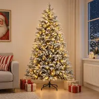 Syfax Albero di Natale Artificiale con Rami Pieghevoli 150 cm 150 LED