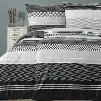 Merkloos Set di lenzuola in cotone rinforzato con chiusura a zip, colore grigio