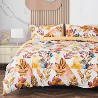 Merkloos Set di lenzuola con motivo floreale, dimensioni 220x240 cm, comprensiva di due federe da 50x70 cm