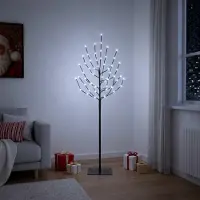 Syfax Albero di Natale LED Nero 120 cm Acciaio 100 LED