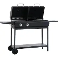 vidaXL Barbecue a gas e a carbonella con 2 bruciatori