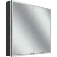 Schneider GLOW D2W armoire de toilette, 2 portes 40/40cm, 813x136x736mm, éclairage circulaire, Dim2Warm, 218.080.02.44, 218.080.02.44