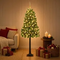 Syfax Albero di Natale artificiale con rami snodati e palline 180 cm