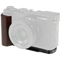 SmallRig 5942 Piastra di montaggio a L con impugnatura in legno per Panasonic LUMIX L10, nera