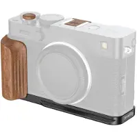 SmallRig 5985 L-Shaped Attacco Piastra con Wooden Handle per FUJIFILM X-E5, Rosewood / Nero