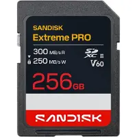 SanDisk 256 GB SDXC Extreme PRO R300MB/s W250MB/s UHS-II V60 U3 C10 6K Sp.karte