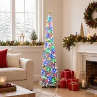 Syfax Albero di Natale LED pop-up con stella 150 cm 50 LED PET