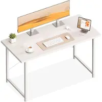 StarTech.com Scrivania - Tavolo per computer e lavoro - 120 x 48 cm - Piano in MDF - Struttura in metallo - Adatta per ufficio e studio - Colore: bianco