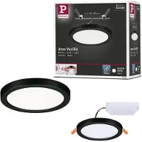 Paulmann Pannello LED Areo rotondo nero 4000K Ø11,8cm