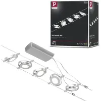 Paulmann Wire RoundMac sistema di illuminazione LED a funi, a 5 luci, cromato