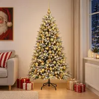 Syfax Albero di Natale Artificiale con Palline 210 cm 300 LED