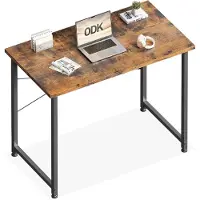 StarTech.com Scrivania - Scrivania da ufficio - Compatta - Gambe regolabili in altezza - Struttura in metallo robusta - 100 x 48 cm - Marrone
