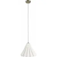 Relaxdays Lampada a sospensione , in Vetroceramica, dimensioni: 125 x 30 cm, attacco E27, stile vintage, ideale per soggiorno, camera da letto e sala da pranzo, colore bianco/ottone