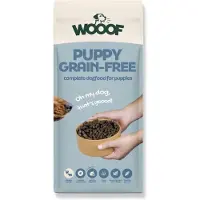 WOOOF Cibo secco per cani puppy food senza cereali 10 kg di cibo secco con il 31% di tacchino per cuccioli fino a 12 mesi con olio di salmone e prebiotici