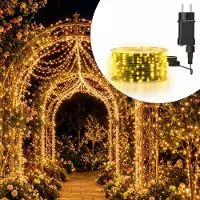 VA-Cerulean , catena luminosa a LED con filo di rame, 30 metri, 300 LED, luce bianco caldo, ideale per decorazioni da interno ed esterno, con telecomando