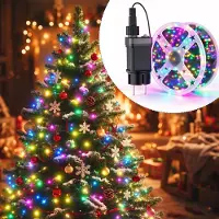 VA-Cerulean : Filo di rame LED a spirale, 50 metri, 500 LED, multicolore, decorazione per feste, uso esterno, con telecomando