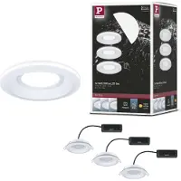 Paulmann Luci LED da incasso Sormus bianca, Ø 10 cm, IP65, set da 3