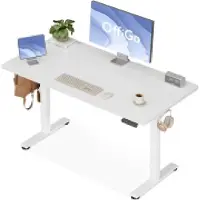 StarTech.com Scrivania regolabile in altezza - Elettrica - 120 cm - Funzione di memoria - Design ergonomico - Gancio per cuffie - Bianco