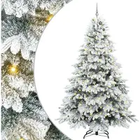 Syfax Albero di Natale artificiale con 300 LED Bianco 240 cm PE e PVC
