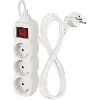 Emos Presa multipla con interruttore | Schuko bianca a 3 vie