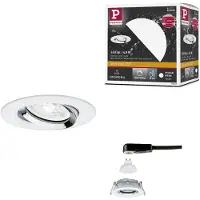 Paulmann Lampada a incasso NOVA, cromata, Ø 9 cm, orientabile, dimmerabile 840