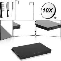 StarTech.com Specchio da trucco portatile - Divisibile in tre parti, pieghevole - Doppio lato - Rettangolare - Rotazione a 360° - Gancio telescopico regolabile in altezza - 91,5 cm